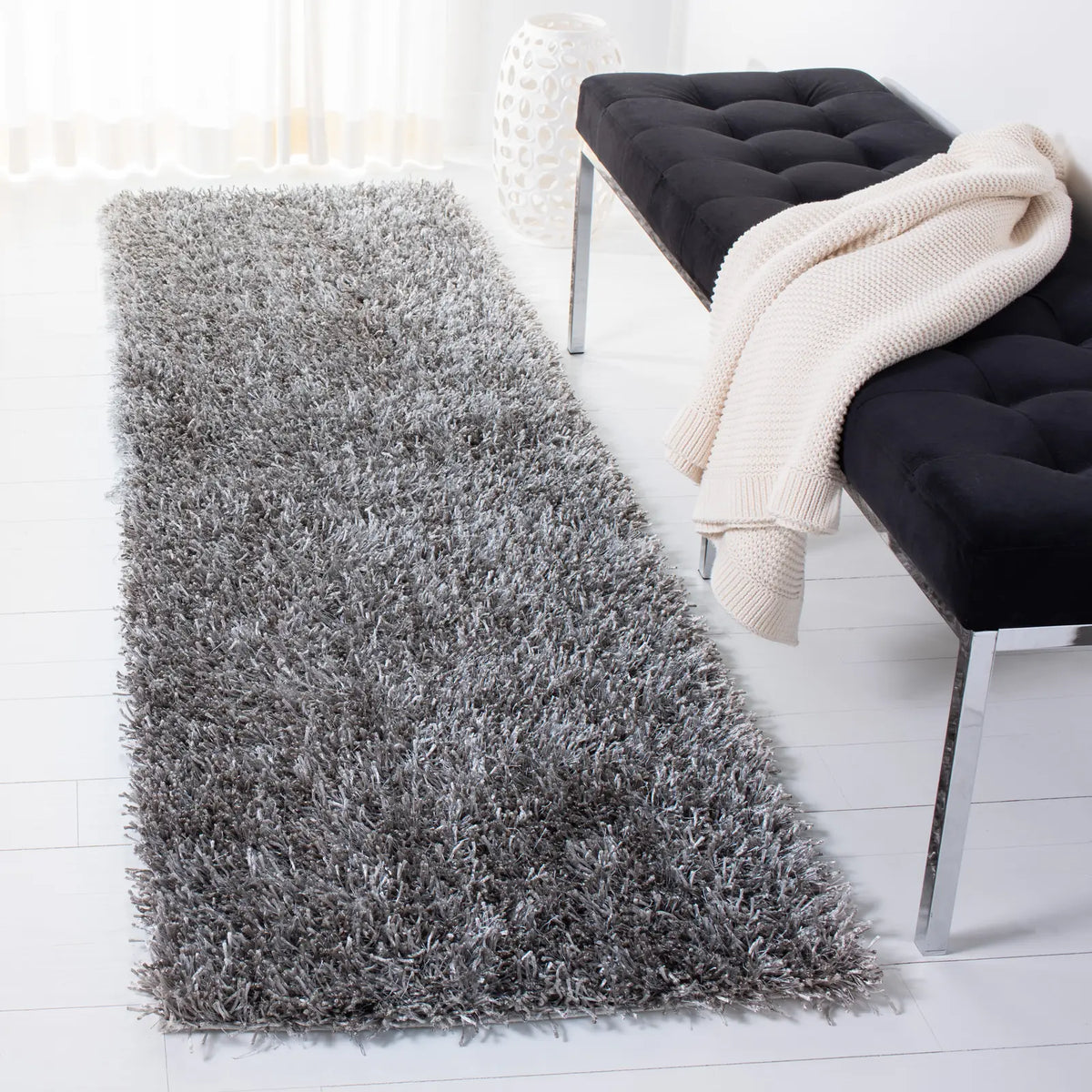 Safavieh Shag 2'-3" x 10'-0" Rug in Grey / Grey