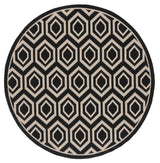 Safavieh Courtyard 5'-3" x 5'-3" Rug in Black / Beige