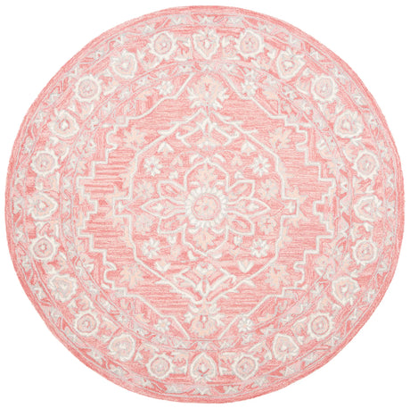 Safavieh Micro-Loop 5'-0" x 5'-0" Rug in Pink / Ivory