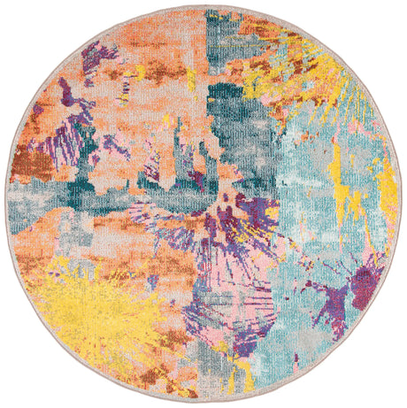 Safavieh Madison 200 6'-7" x 6'-7" Rug in Blue / Orange