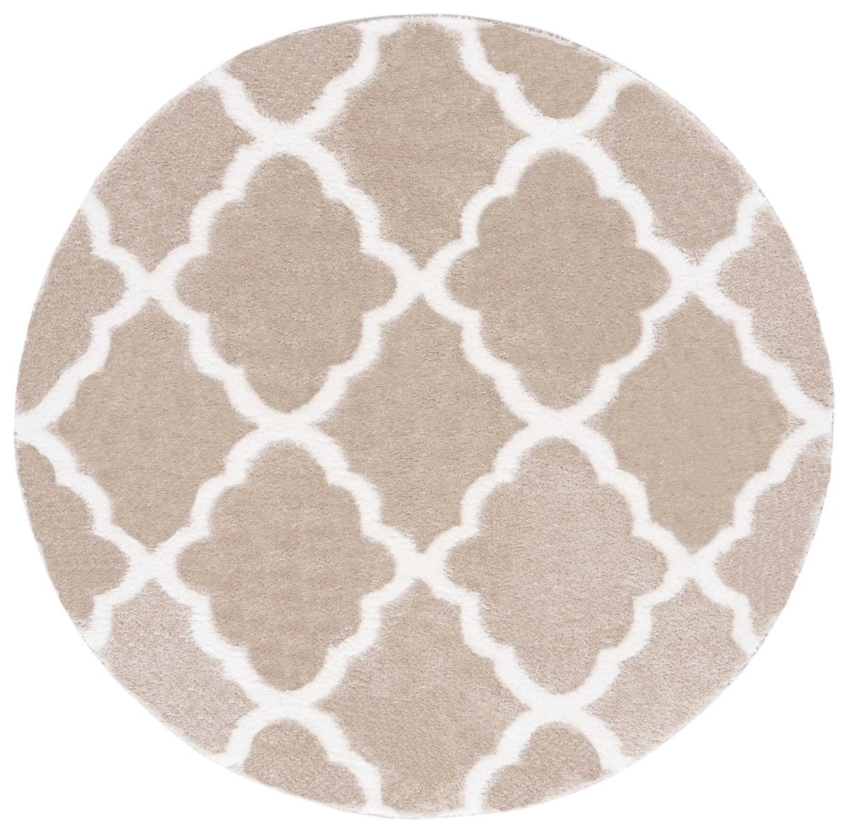 Safavieh Tahoe Shag 6'-7" x 6'-7" Rug in Beige / White