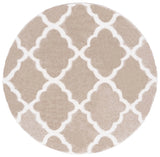 Safavieh Tahoe Shag 6'-7" x 6'-7" Rug in Beige / White
