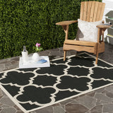 Safavieh Courtyard 2'-7" x 5'-0" Rug in Black / Beige