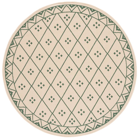 Safavieh Courtyard 6'-7" x 6'-7" Rug in Beige / Green