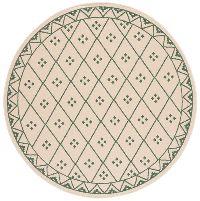 Safavieh Courtyard 6'-7" x 6'-7" Rug in Beige / Green