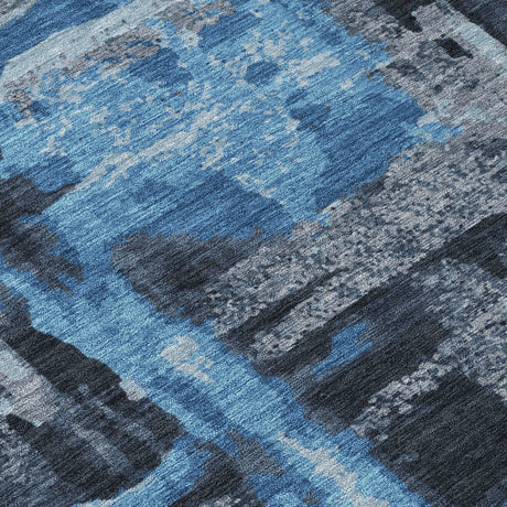 Addison Chantille ACN2015 Abstract Machine Made Transitional Black Rug