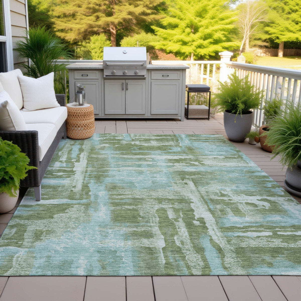 Addison Chantille ACN2015 Abstract Machine Made Transitional Cactus Rug