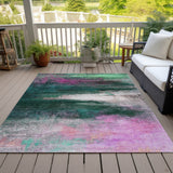 Addison Chantille ACN2016 Abstract Machine Made Transitional Green Rug