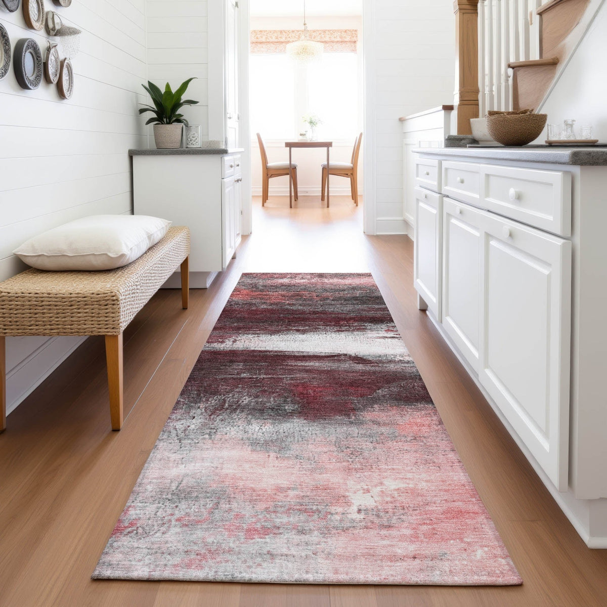 Addison Chantille ACN2016 Abstract Machine Made Transitional Merlot Rug