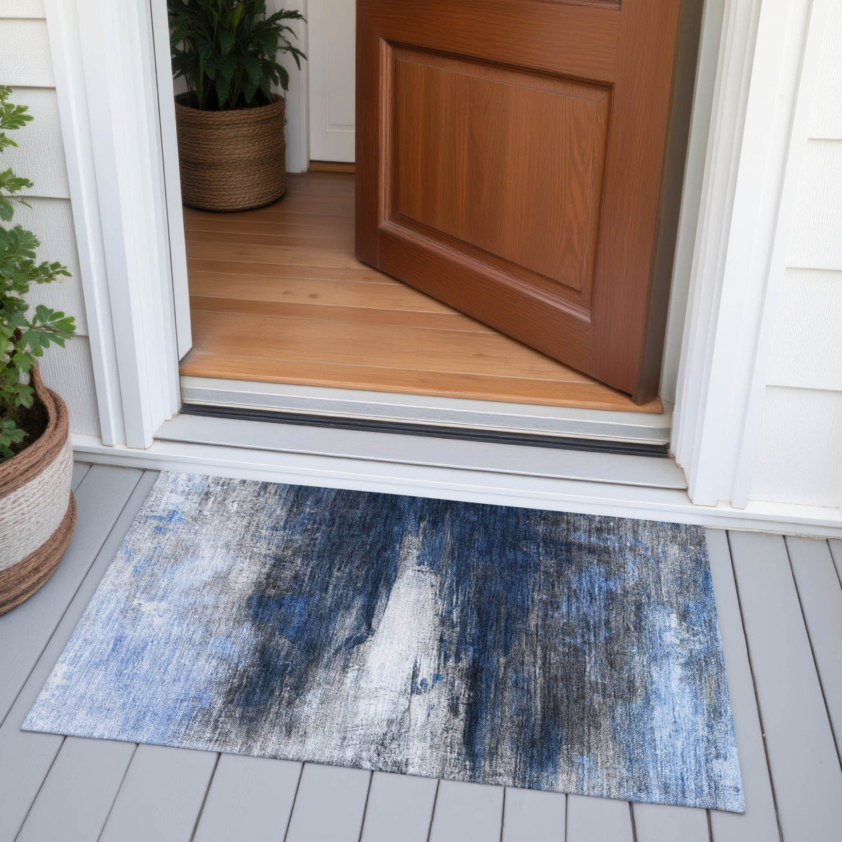 Addison Chantille ACN2016 Abstract Machine Made Transitional Navy Rug