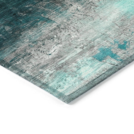 Addison Chantille ACN2016 Abstract Machine Made Transitional Teal Rug