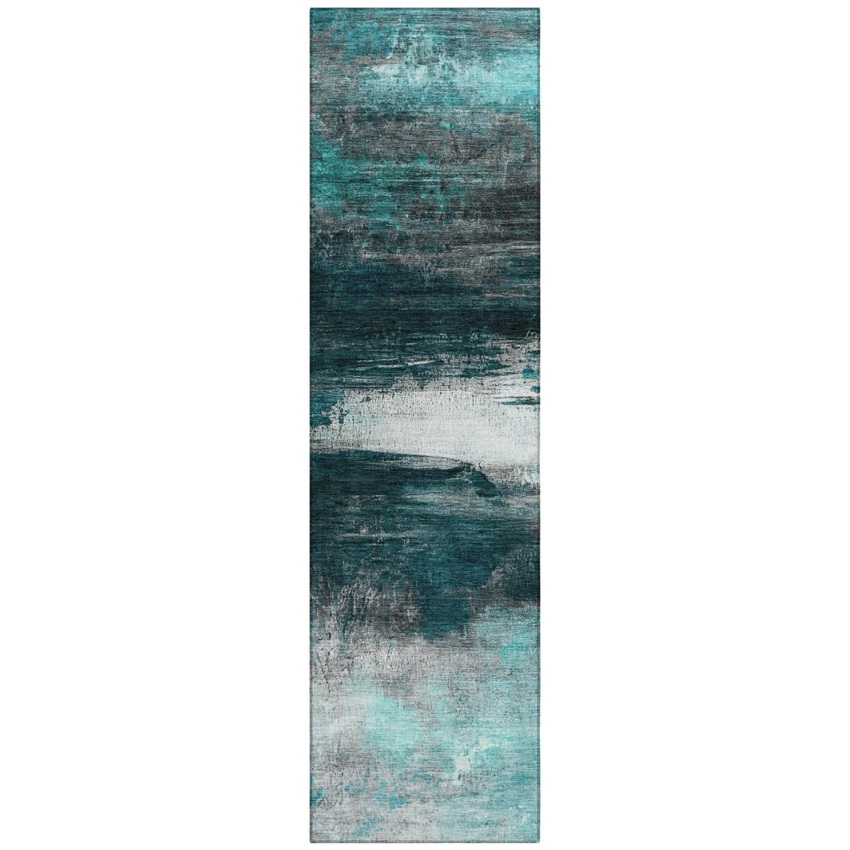 Addison Chantille ACN2016 Abstract Machine Made Transitional Teal Rug