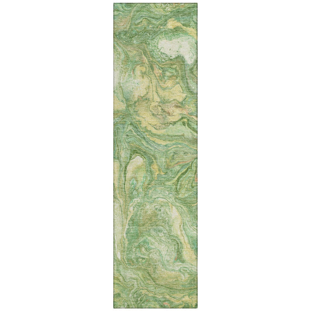 Addison Chantille ACN2017 Abstract Machine Made Transitional Green Rug