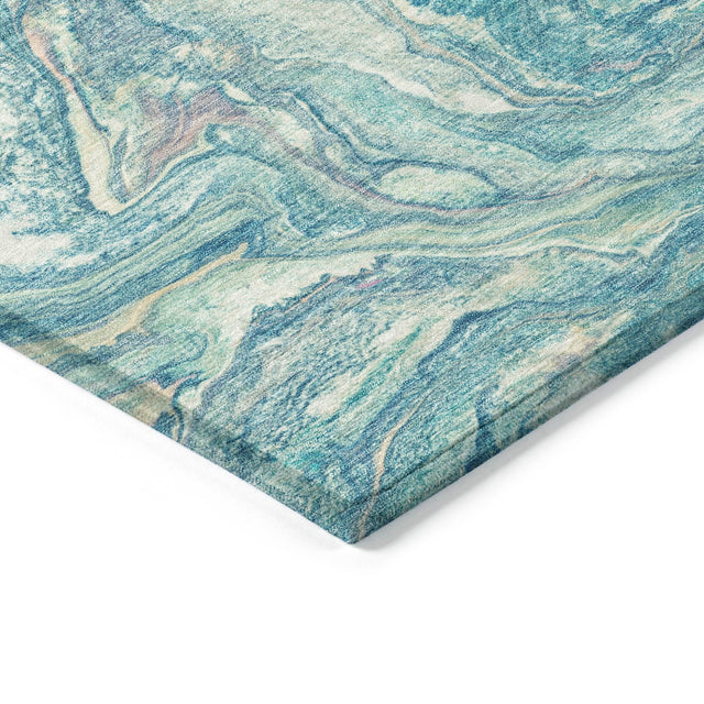 Addison Chantille ACN2017 Abstract Machine Made Transitional Teal Rug
