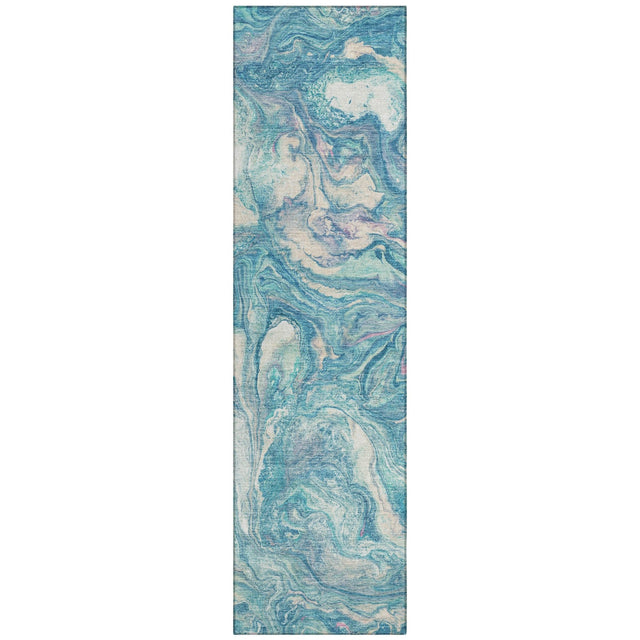 Addison Chantille ACN2017 Abstract Machine Made Transitional Teal Rug
