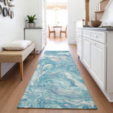 Addison Chantille ACN2017 Abstract Machine Made Transitional Teal Rug