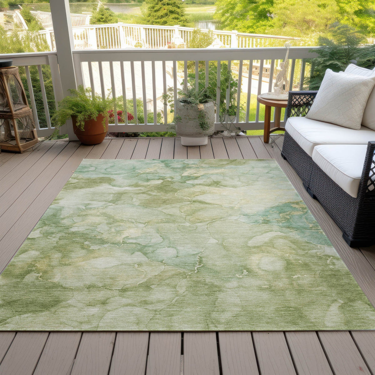 Addison Chantille ACN2018 Abstract Machine Made Transitional Aloe Rug