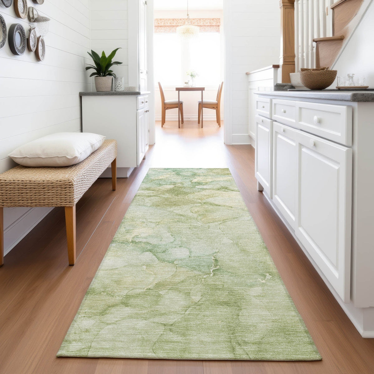 Addison Chantille ACN2018 Abstract Machine Made Transitional Aloe Rug