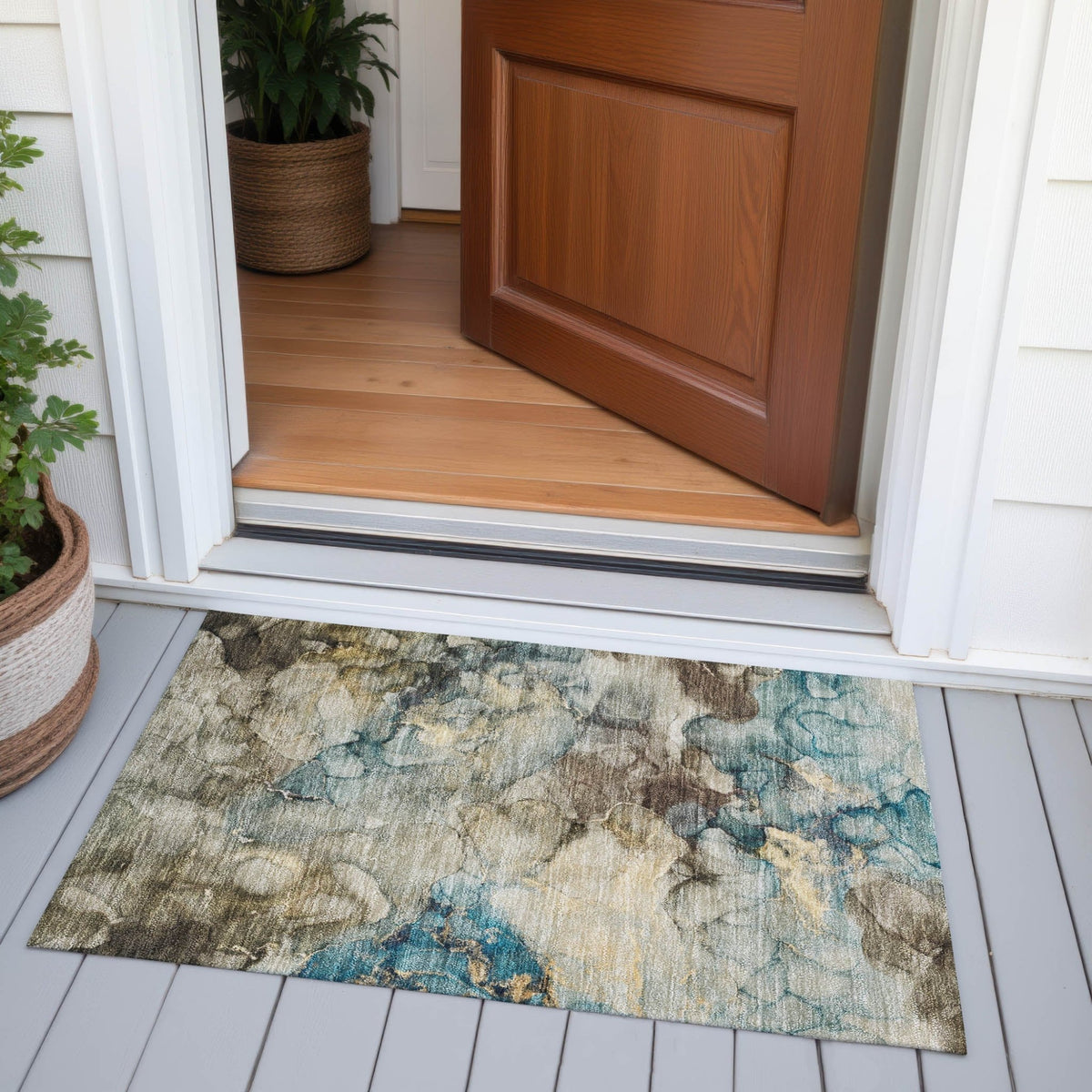 Addison Chantille ACN2018 Abstract Machine Made Transitional Brown Rug