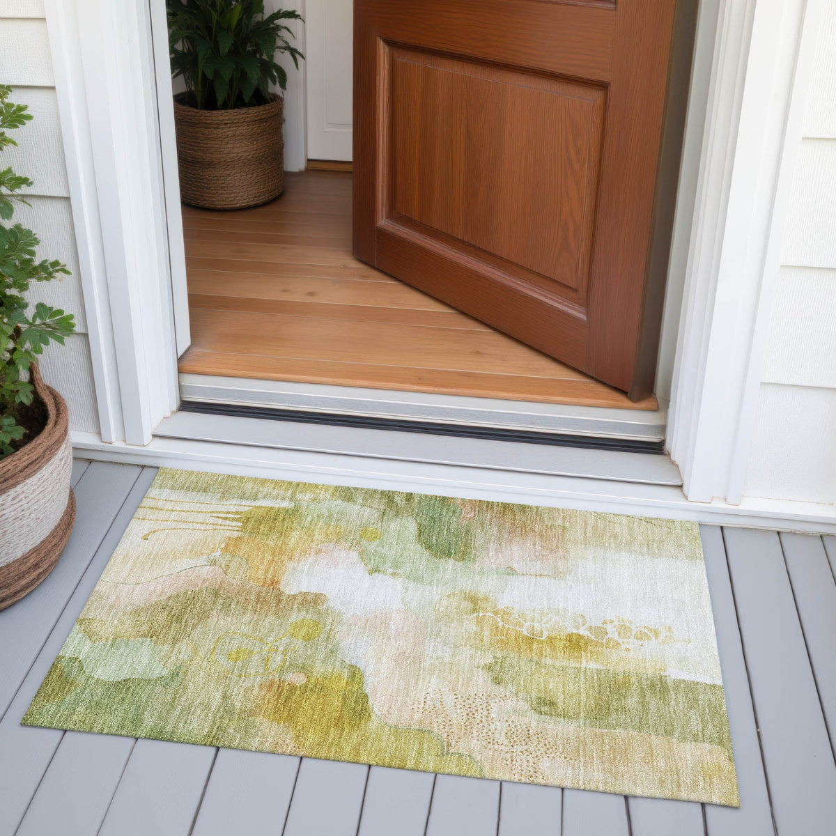 Addison Chantille ACN2019 Abstract Machine Made Transitional Fern Rug