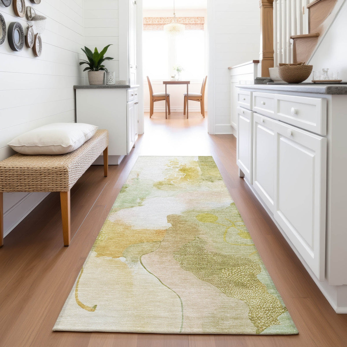 Addison Chantille ACN2019 Abstract Machine Made Transitional Fern Rug