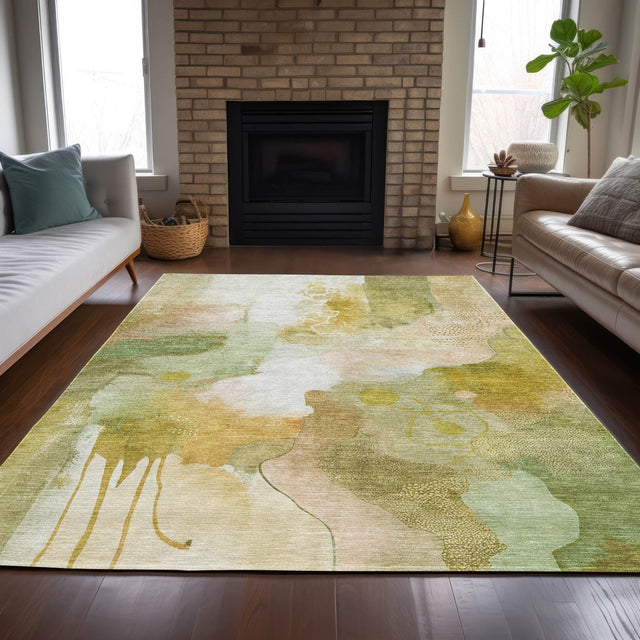 Addison Chantille ACN2019 Abstract Machine Made Transitional Fern Rug