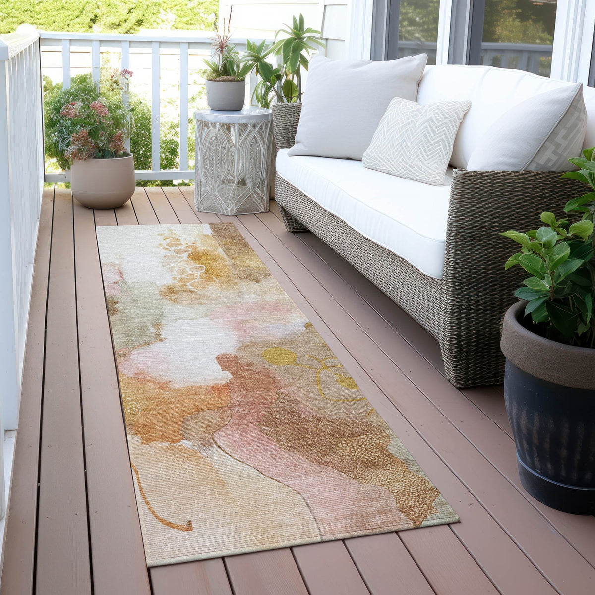 Addison Chantille ACN2019 Abstract Machine Made Transitional Mauve Rug