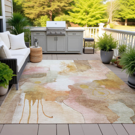 Addison Chantille ACN2019 Abstract Machine Made Transitional Mauve Rug
