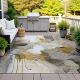 Addison Chantille ACN2019 Abstract Machine Made Transitional Mocha Rug