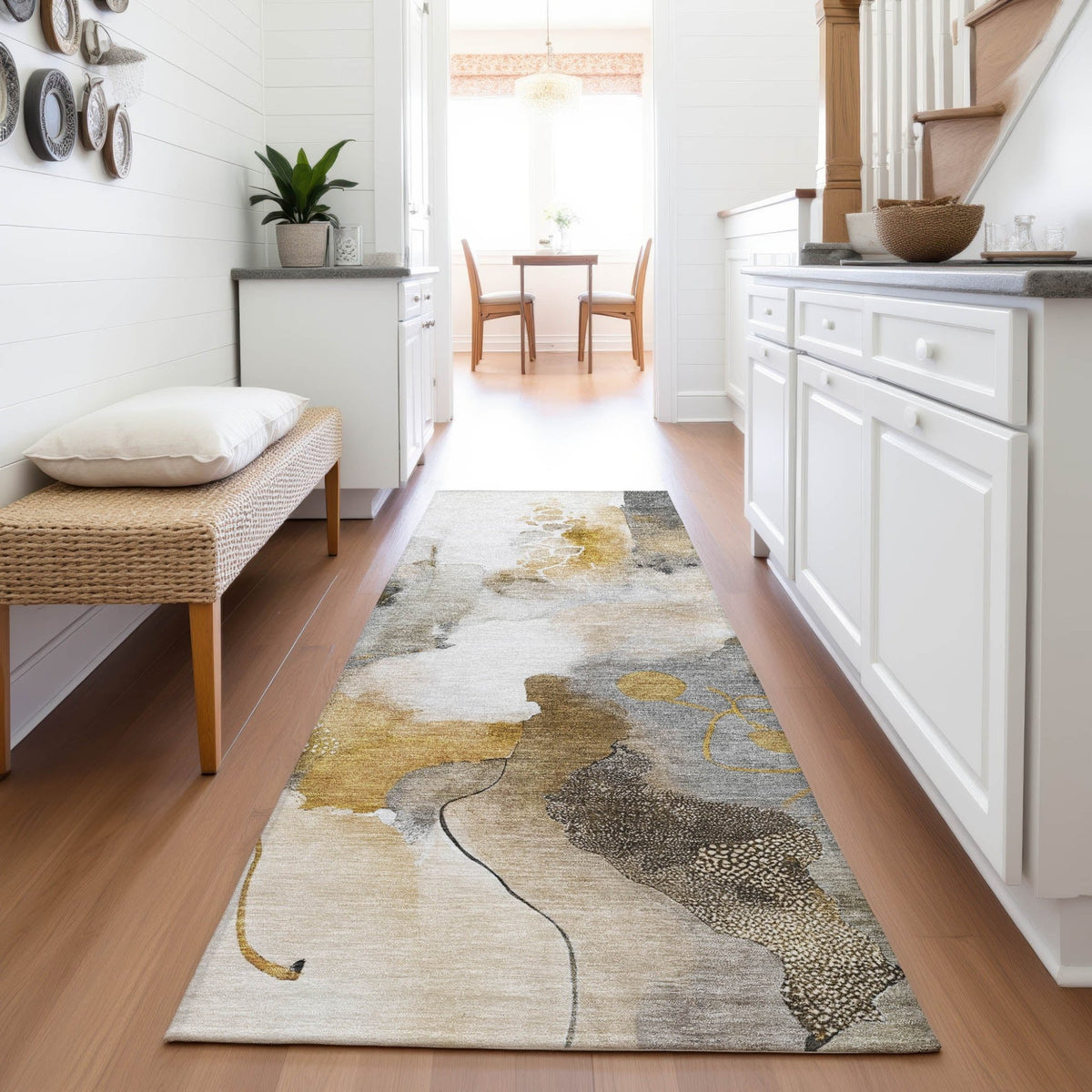 Addison Chantille ACN2019 Abstract Machine Made Transitional Mocha Rug