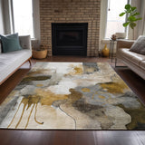 Addison Chantille ACN2019 Abstract Machine Made Transitional Mocha Rug