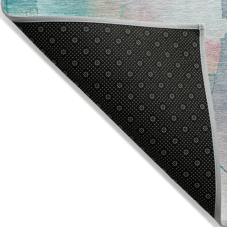 Addison Chantille ACN2019 Abstract Machine Made Transitional Turquoise Rug