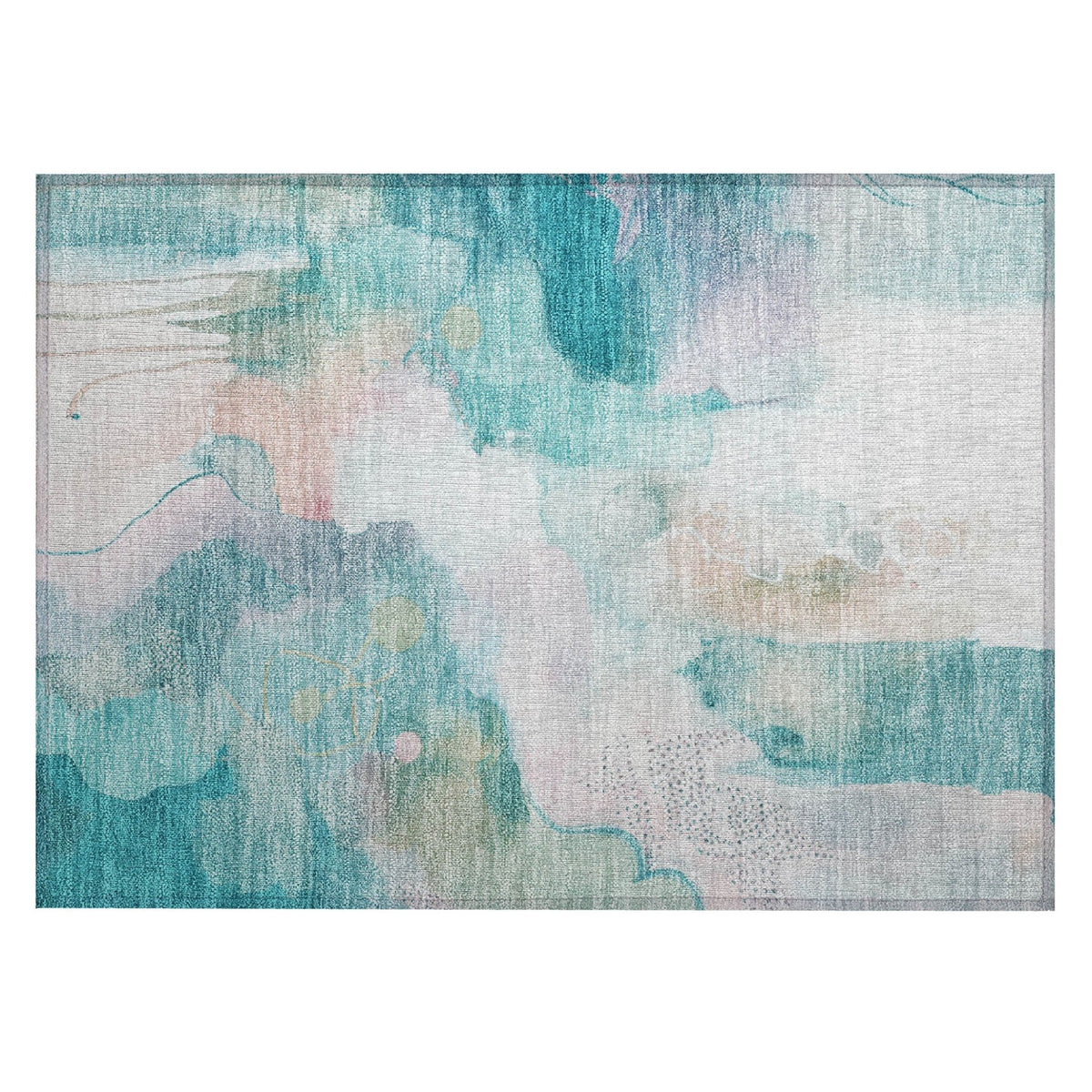 Addison Chantille ACN2019 Abstract Machine Made Transitional Turquoise Rug