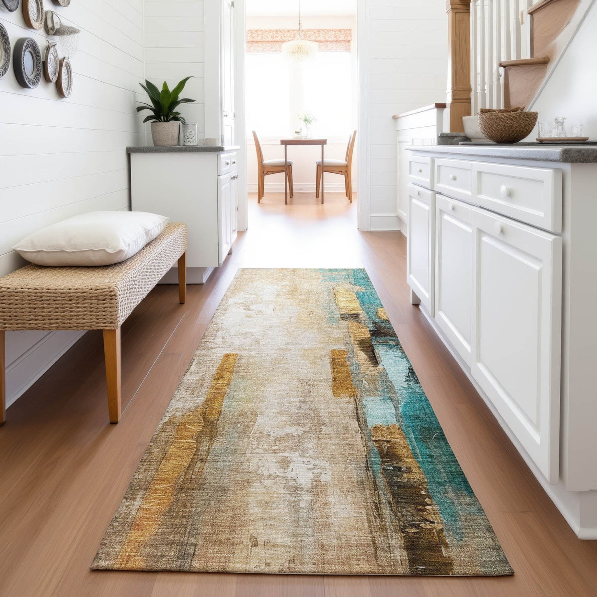 Addison Chantille ACN2020 Abstract Machine Made Transitional Beige Rug