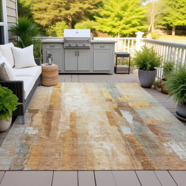 Addison Chantille ACN2020 Abstract Machine Made Transitional Copper Rug