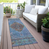 Addison Chantille ACN2021 Border Machine Made Traditional Blue Rug
