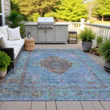 Addison Chantille ACN2021 Border Machine Made Traditional Blue Rug