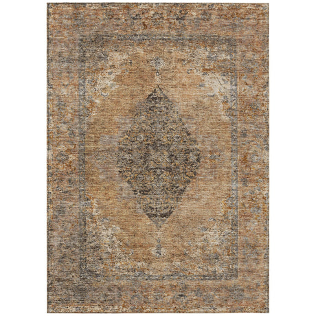Addison Chantille ACN2021 Border Machine Made Traditional Copper Rug