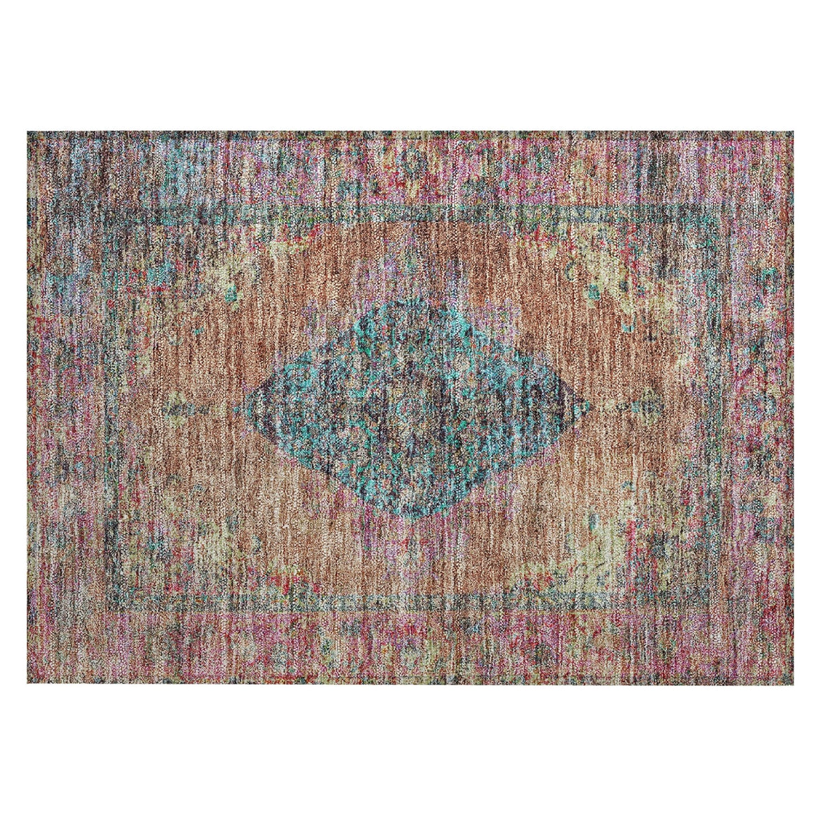 Addison Chantille ACN2021 Border Machine Made Traditional Orange Rug