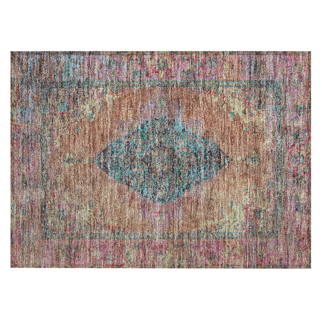 Addison Chantille ACN2021 Border Machine Made Traditional Orange Rug
