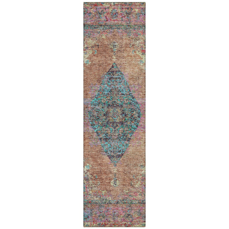 Addison Chantille ACN2021 Border Machine Made Traditional Orange Rug