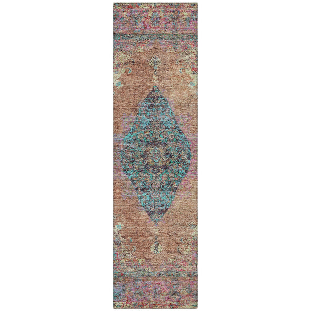 Addison Chantille ACN2021 Border Machine Made Traditional Orange Rug