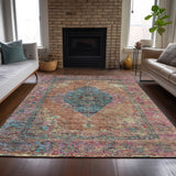 Addison Chantille ACN2021 Border Machine Made Traditional Orange Rug
