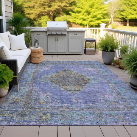 Addison Chantille ACN2021 Border Machine Made Traditional Purple Rug