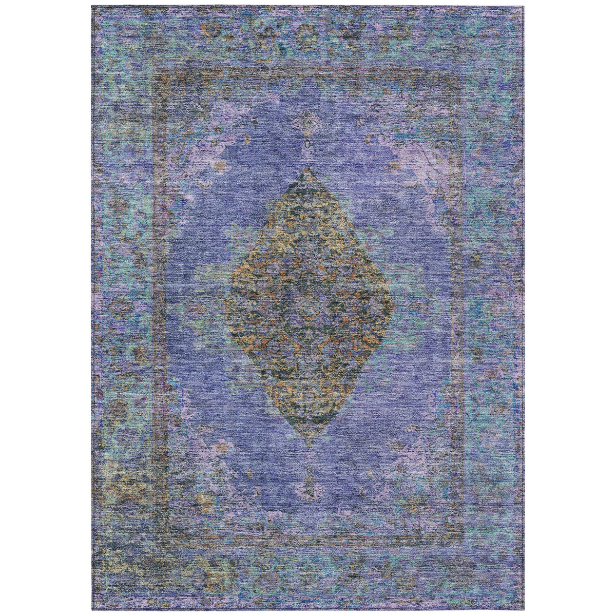 Addison Chantille ACN2021 Border Machine Made Traditional Purple Rug