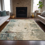 Addison Chantille ACN2022 Abstract Machine Made Transitional Ivory Rug