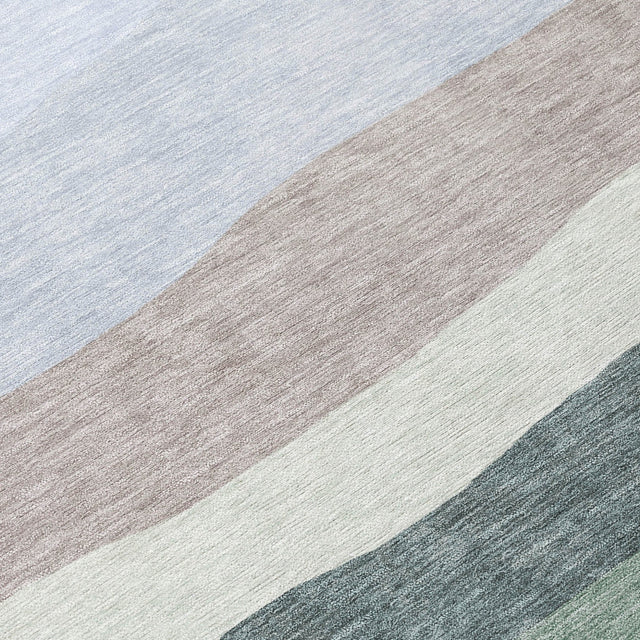 Addison Chantille ACN2023 Stripes Machine Made Transitional Green Rug