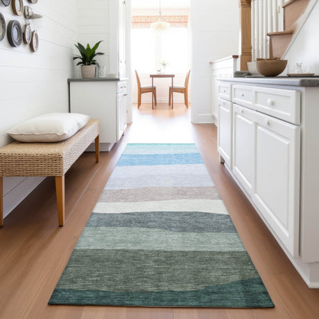 Addison Chantille ACN2023 Stripes Machine Made Transitional Green Rug