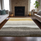 Addison Chantille ACN2023 Stripes Machine Made Transitional Pewter Rug