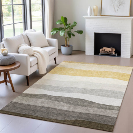 Addison Chantille ACN2023 Stripes Machine Made Transitional Pewter Rug